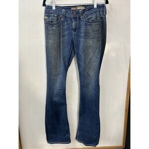 Big Star Jeans Womens 29L Blue Mid Wash Remy Low Rise Fit Boot Cut Cowgirl 31X31